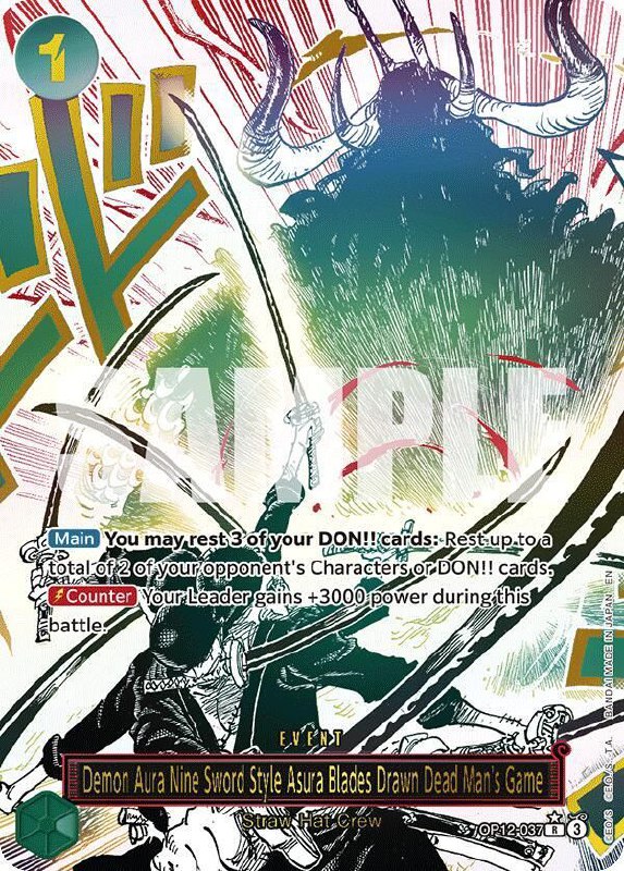DEMON AURA NINE SWORD STYLE ASURA BLADES DRAWN DEAD MAN'S GAME (ALTERNATE ART) - LEGACY OF THE MASTER DEMON AURA NINE SWORD STYLE ASURA BLADES DRAWN DEAD MAN'S GAME (ALTERNATE ART) - LEGACY OF THE MASTER