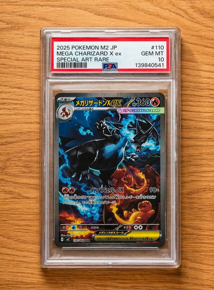 20260911_220959 2025 Pokémon Japanese M2 Inferno X – Mega Charizard X ex Special Art Rare #110 | PSA GEM MT 10 - Image 1